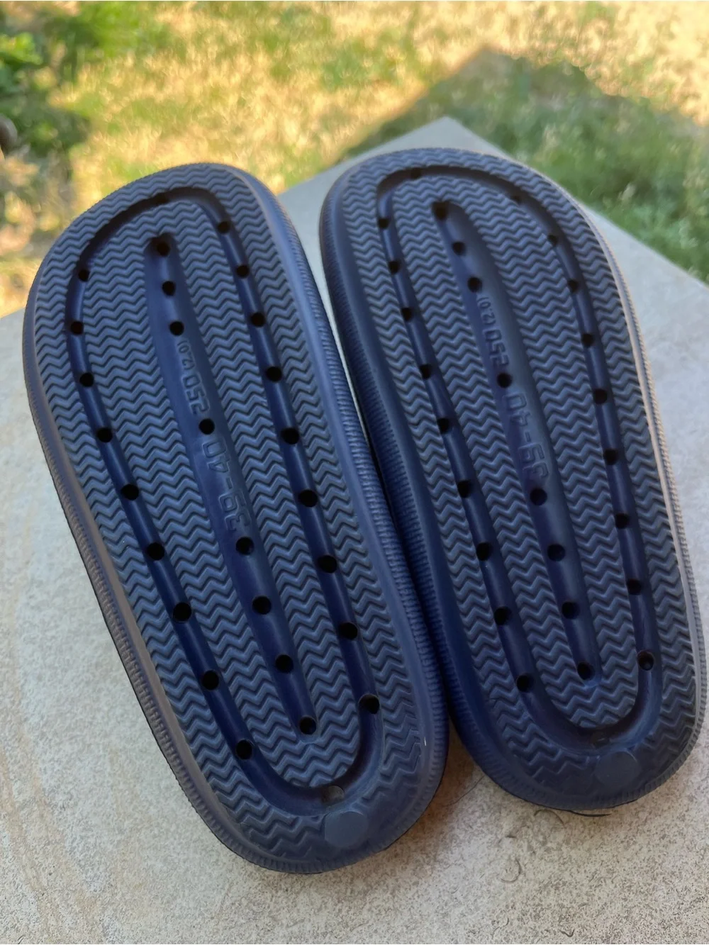 Women's (Unisex) Blue Dual Buckle Slide Sandals